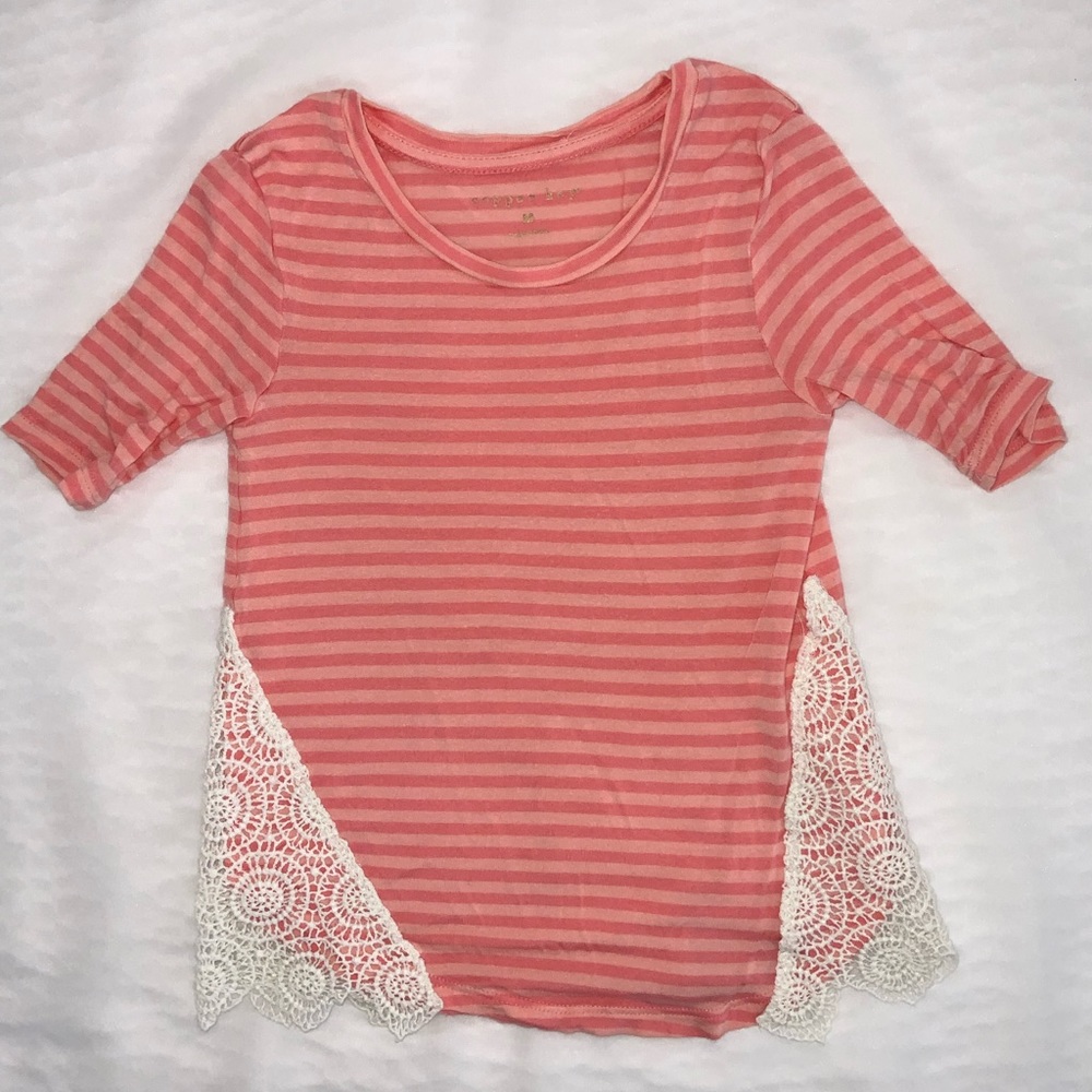 Girls Copper Key Striped Top Size M